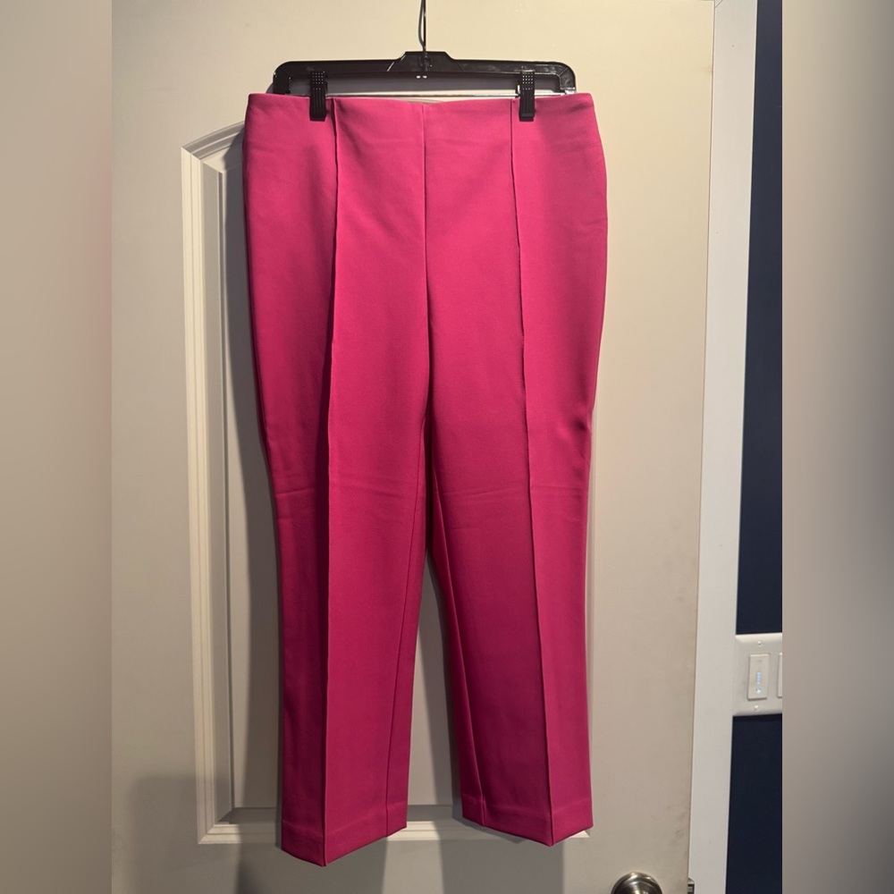 Rachel Zoe Pink Tailored Capri with Straight-Leg Silhouette